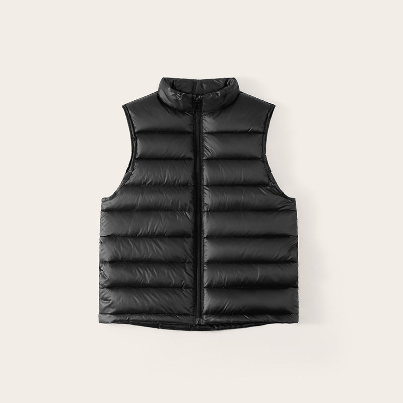 Kids and Toddlers' Lightweight Water-Resistant Packable Puffer Black Vest