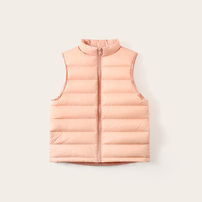 Kids and Toddlers' Lightweight Water-Resistant Packable Puffer Pink Vest