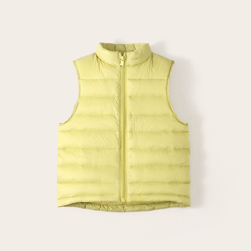 Kids and Toddlers' Lightweight Water-Resistant Packable Puffer Yellow Vest