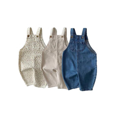 Salopette en Denim à fleurs pour nourrissons et tout-petits, jolie salopette de sport décontractée pour bébé, LP006