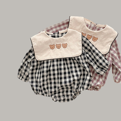 Newborn Bear Embroidered Baby Boy Girl Rompers