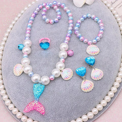 Mermaid Jewelry Necklace Accessories for Girls Party Costume