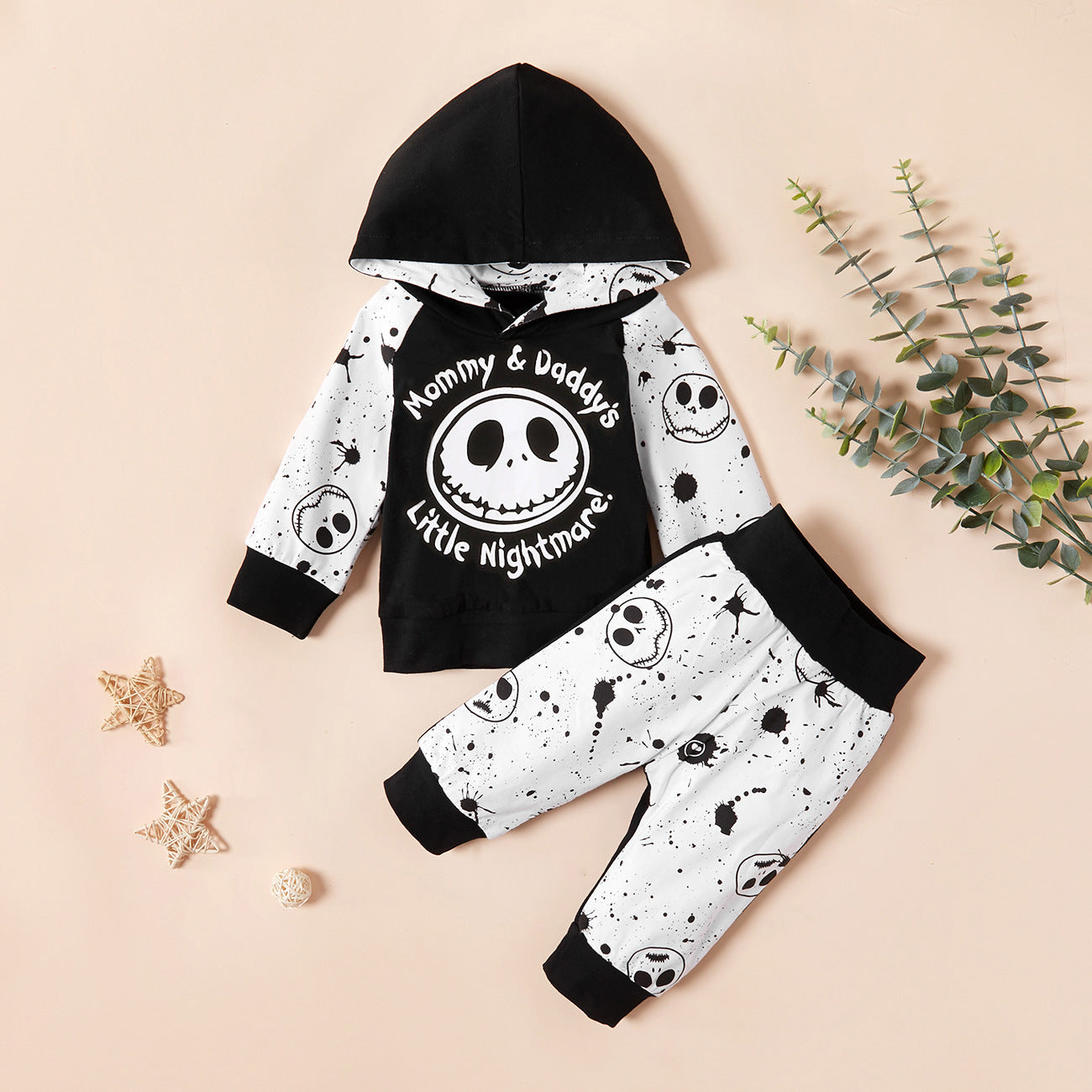 Nightmare Before Christmas Boys Pullover Hoodie and Pants Outfit Set