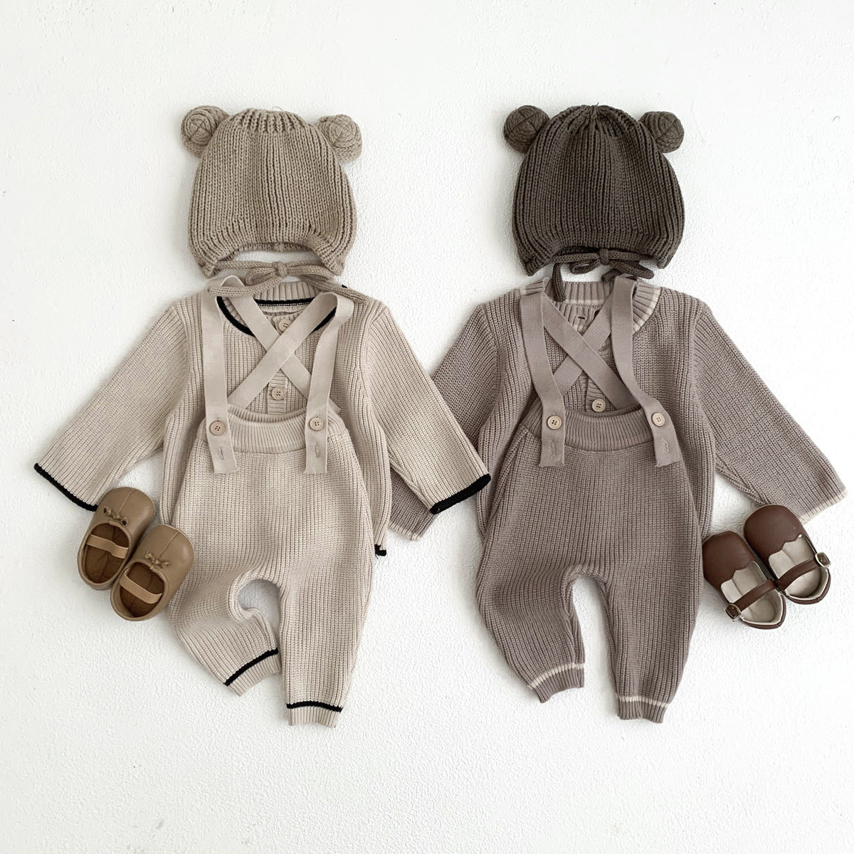 Boys Girls Spring And Autumn Knitted Casual Overalls