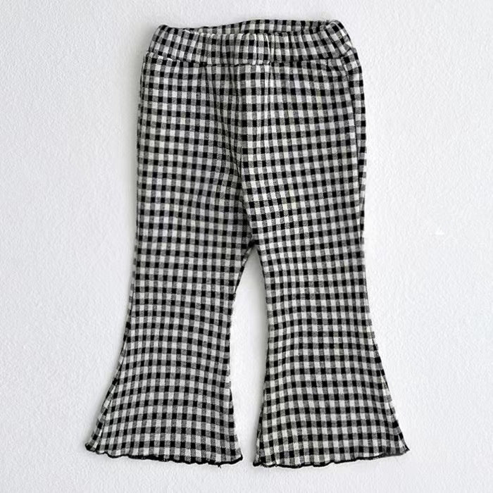 Pit Striped Cotton Toddler Girl Bell Bottom Trousers Pants