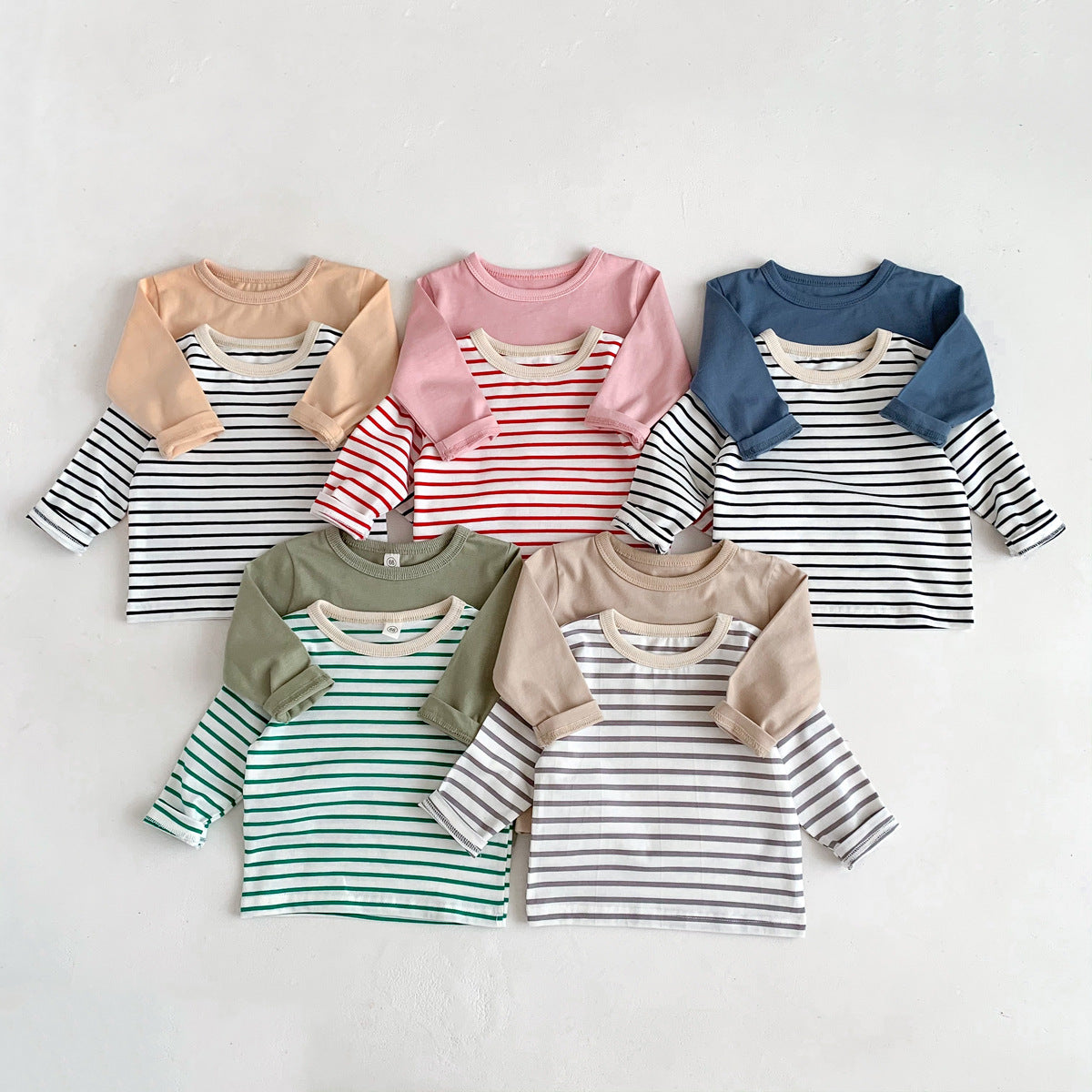 Children's Long Sleeve Solid Color Cotton All-Match T-shirt Tops Bottoming Shirt