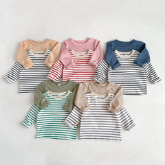 Children's Long Sleeve Solid Color Cotton All-Match T-shirt Tops Bottoming Shirt