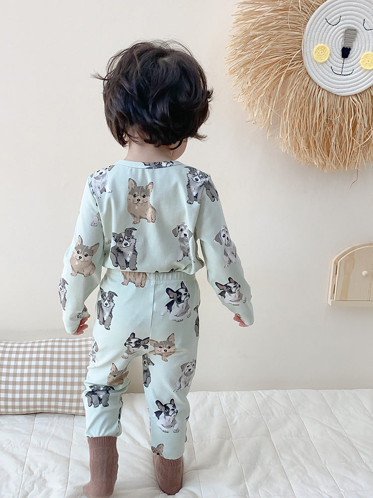 Sleeping Wear Printed With Animals Children's Pajamas