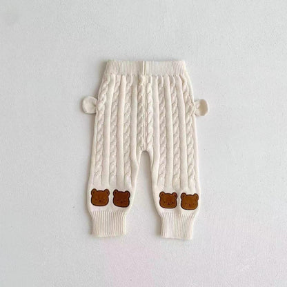 Baby Knitted Sweater Cartoon Striped Sets