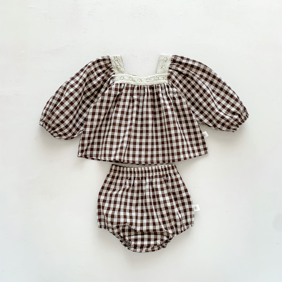 Baby Girl Fall Long Sleeve Plaid Top Bummies 2PC