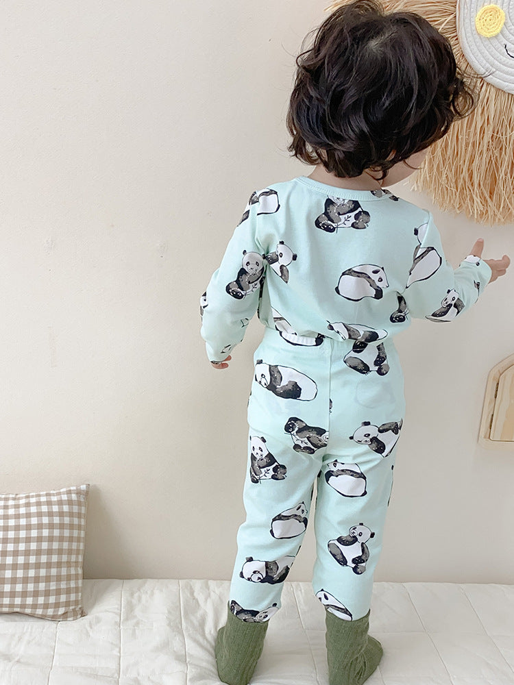 Sleeping Wear Printed With Animals Children's Pajamas