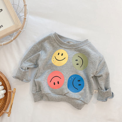 Spring Fall Kids Clothing Set Cartoon Long Sleeve Smile Outfits