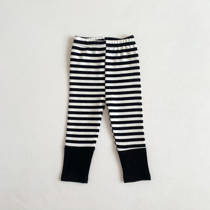 Baby Striped Leggings Infant Stretch Stitching Trousers Casual Pants