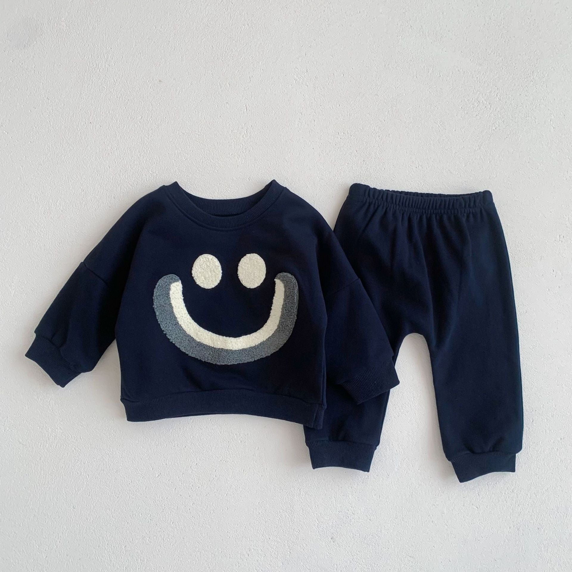 Pull et pantalon à manches longues pour bébés garçons et filles, mode Smiley arc-en-ciel