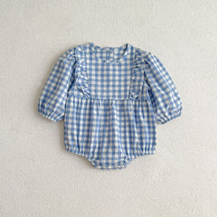 New Multi-Color Plaid Fashion One-Piece Baby Romper