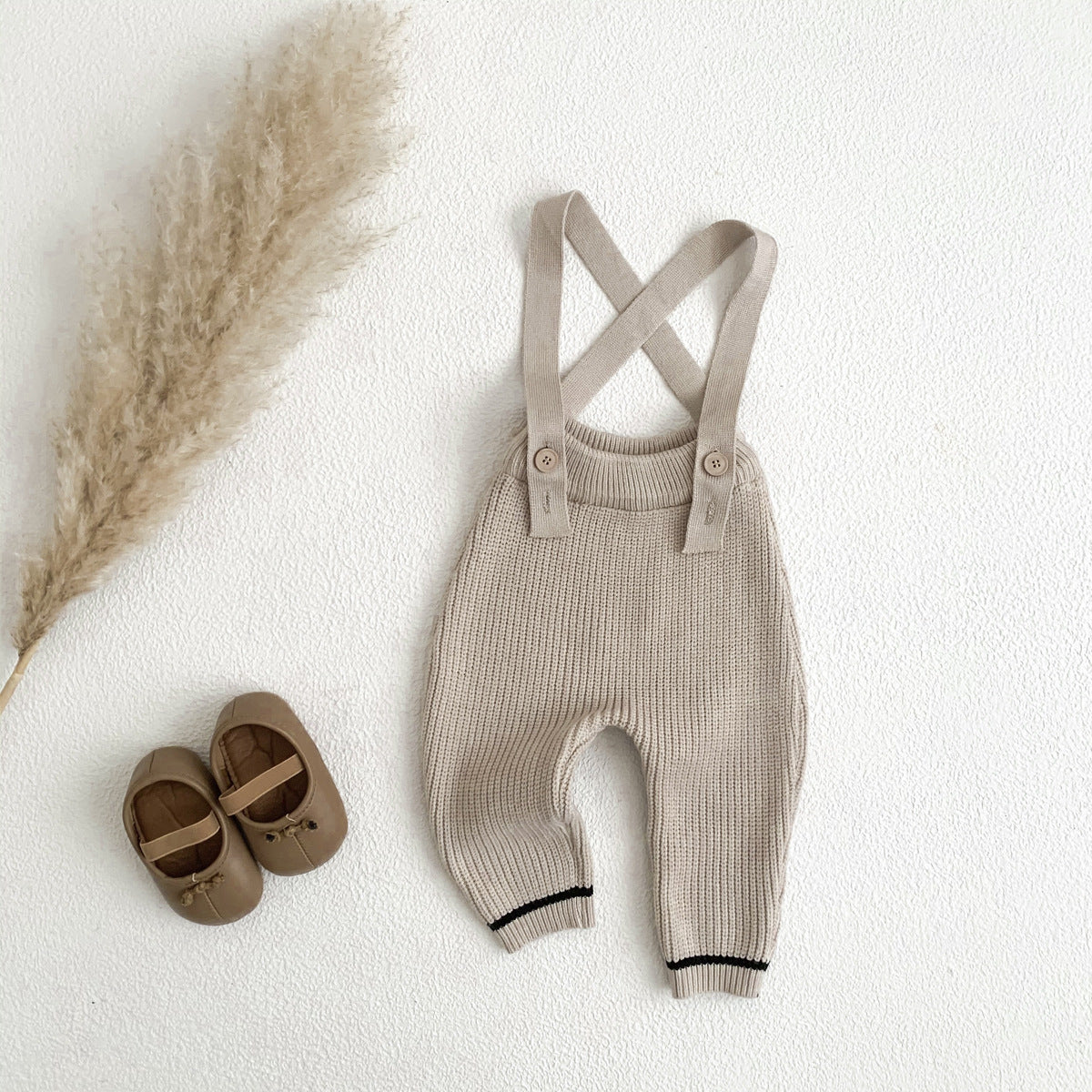 Boys Girls Spring And Autumn Knitted Casual Overalls