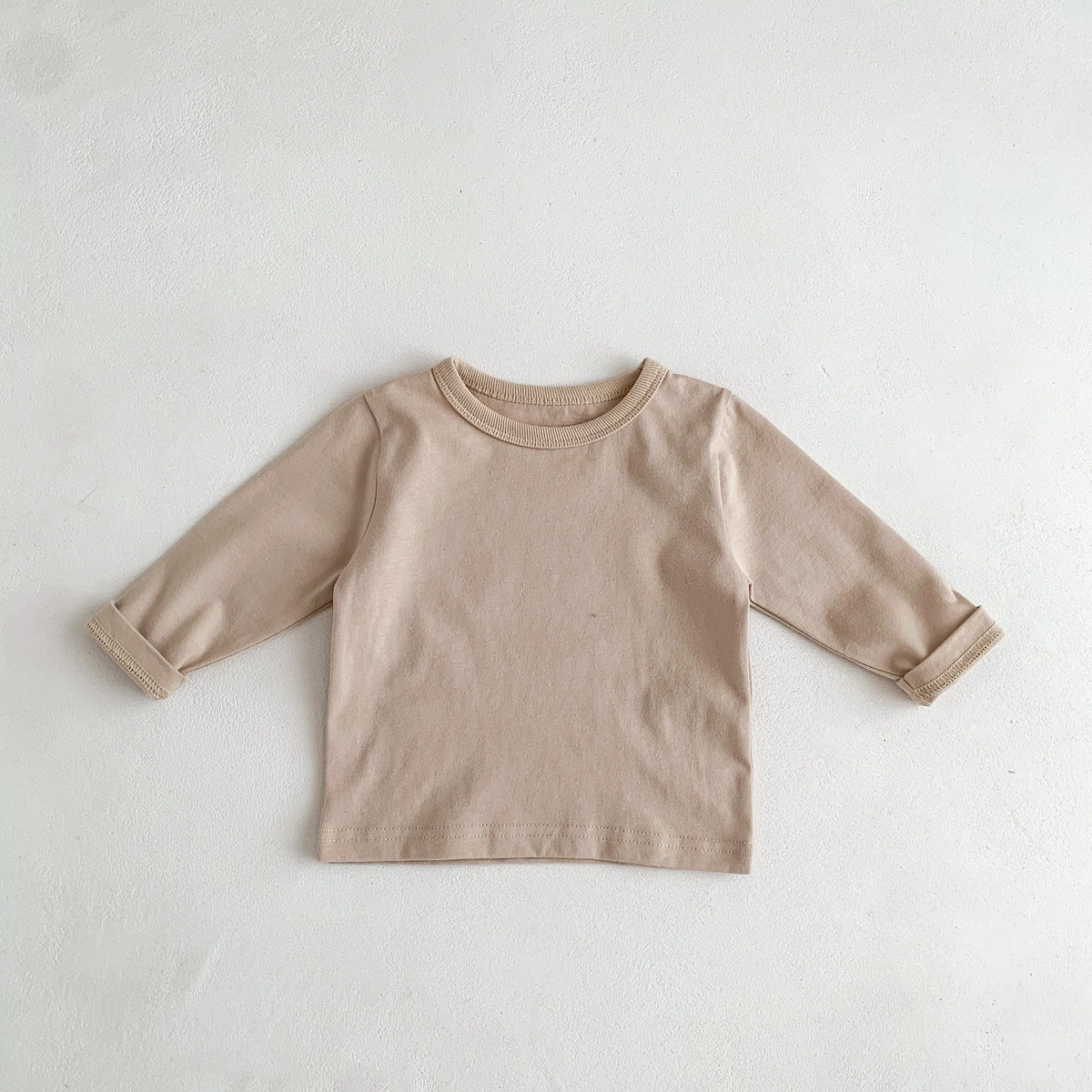 Children's Long Sleeve Solid Color Cotton All-Match T-shirt Tops Bottoming Shirt