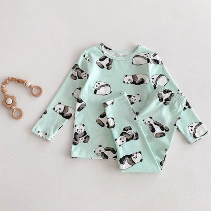Sleeping Wear Printed With Animals Children's Pajamas