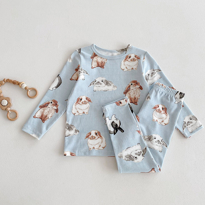 Sleeping Wear Printed With Animals Children's Pajamas