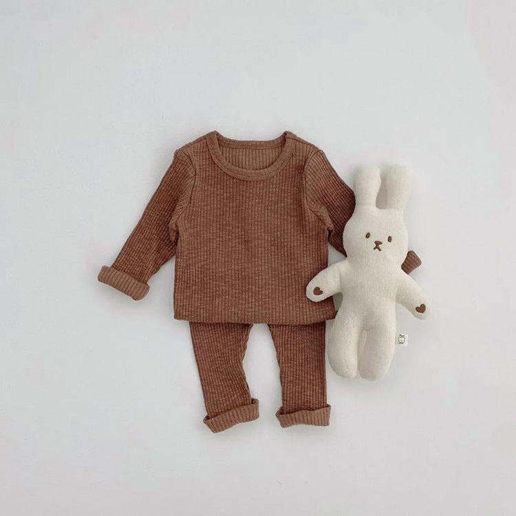 Pyjama en coton confortable élastique à bande épaisse d'automne pour bébé enfant