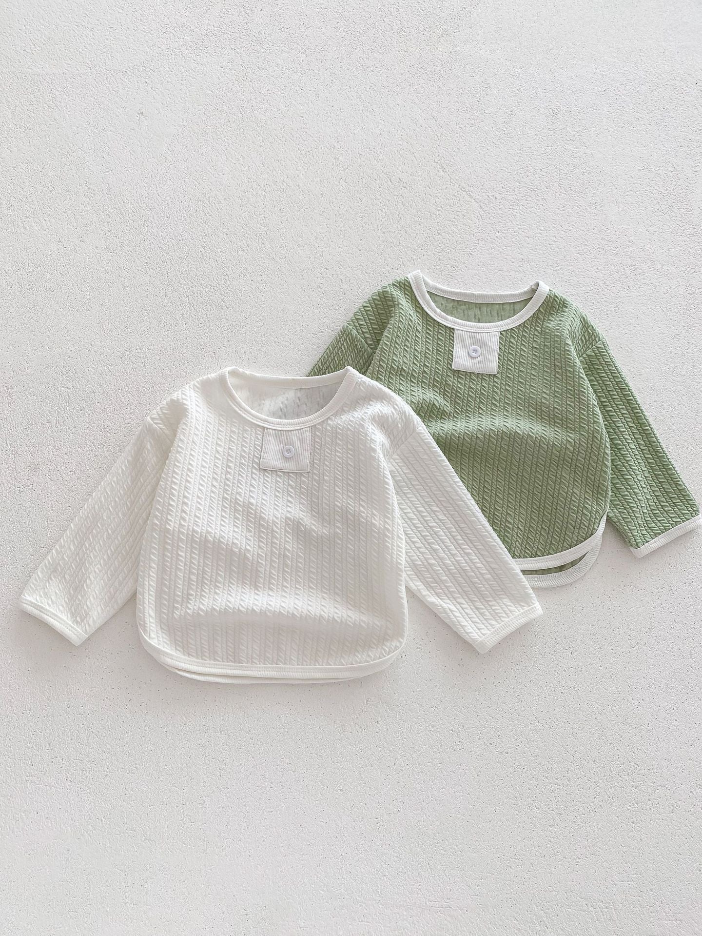 Infant kids Clothing Tops Loose Round Neck Casual Long Sleeve T-shirts