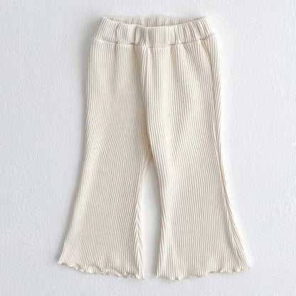 Pit Striped Cotton Toddler Girl Bell Bottom Trousers Pants