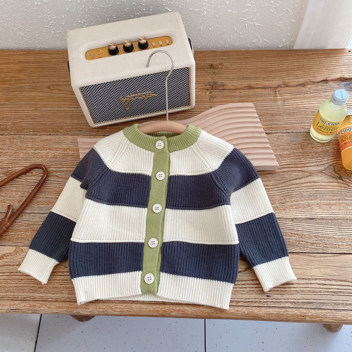 Boys' Girls' Cardigans Stripe Sweater Cotton School Uniforms Knit Sweaters