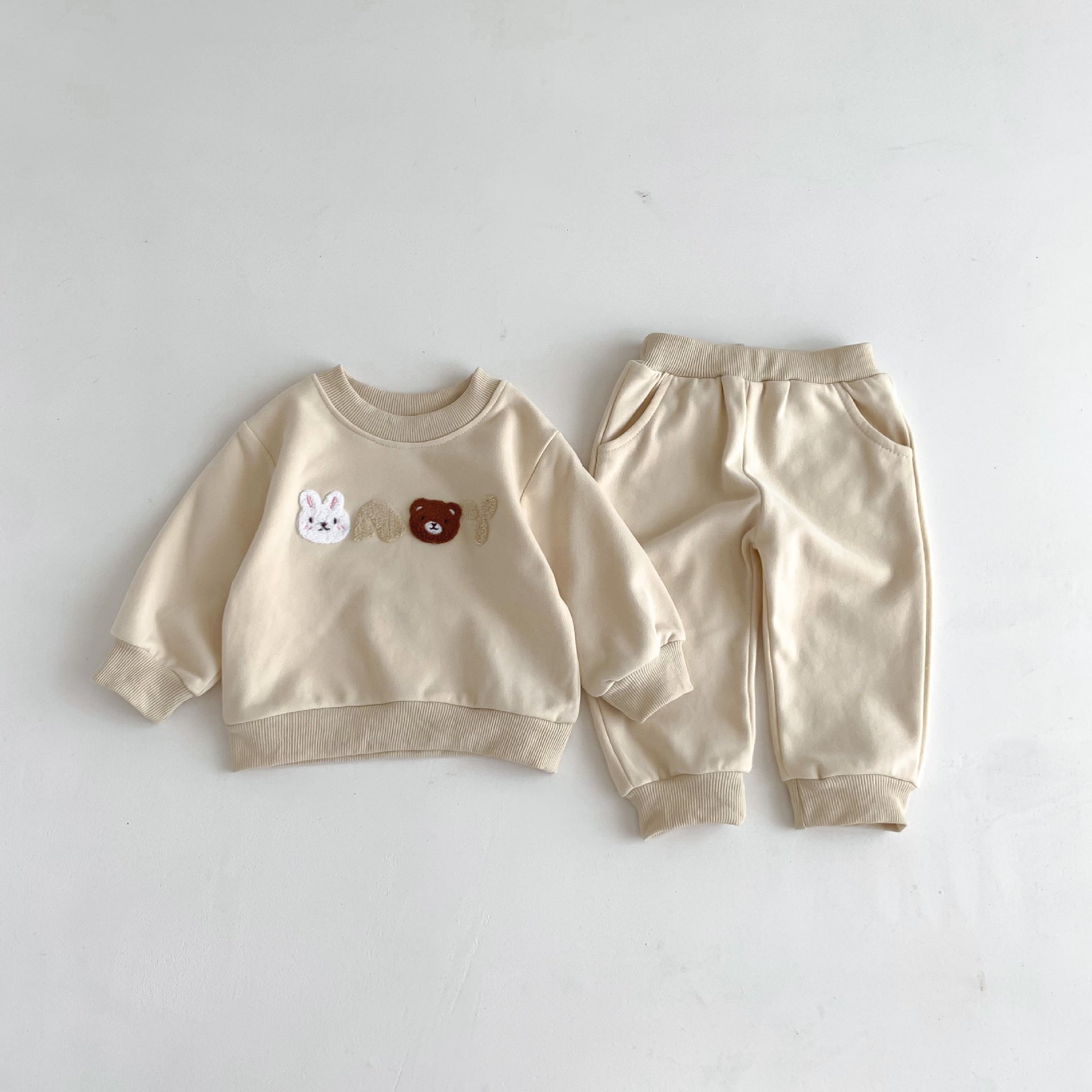 Ensemble décontracté pour enfants, 2 pièces, vêtements pour bébés garçons et filles, manches longues, ours mignon, Alphabet