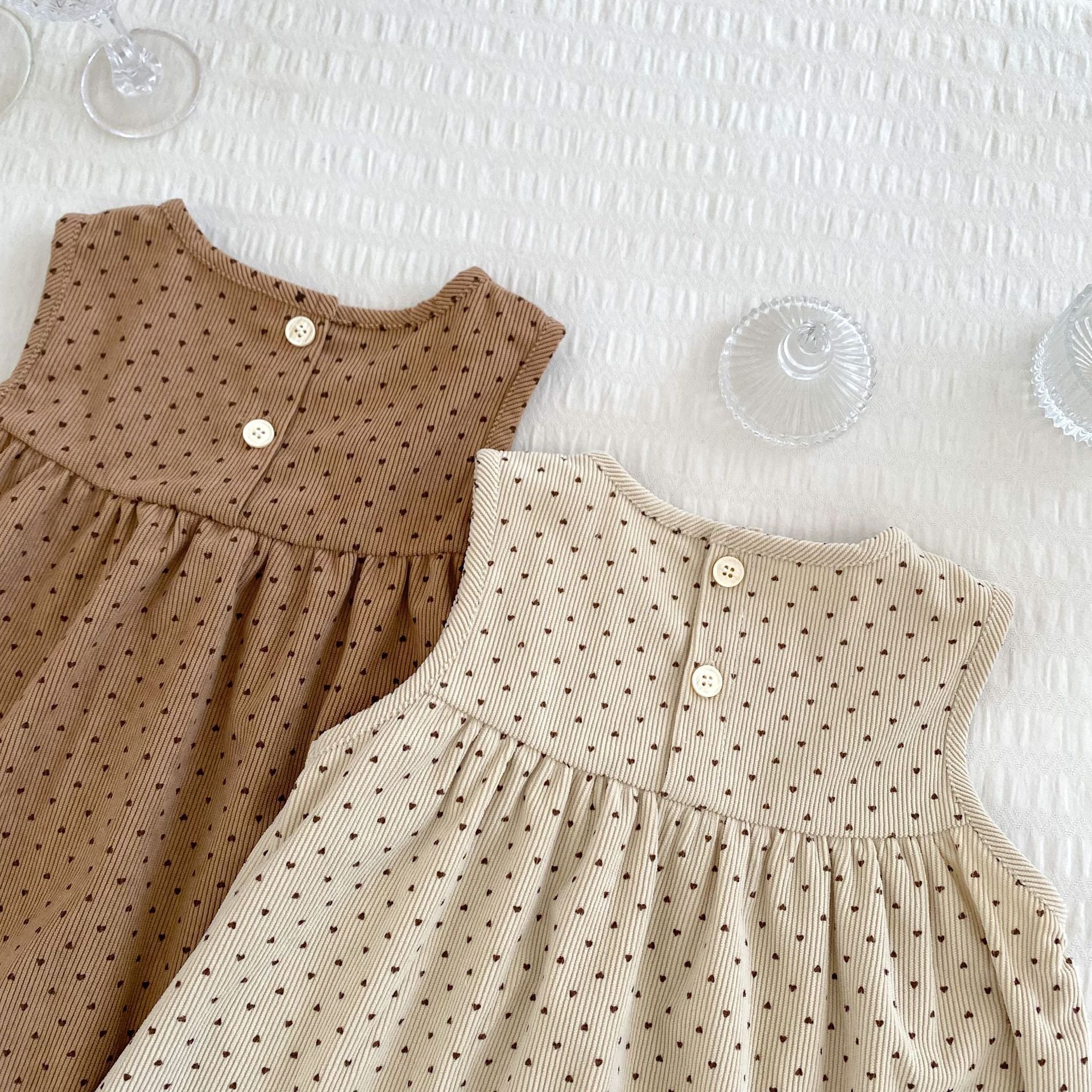 Toddler Baby Girl Fall Winter Clothes Solid Tops Polka Dot Dress