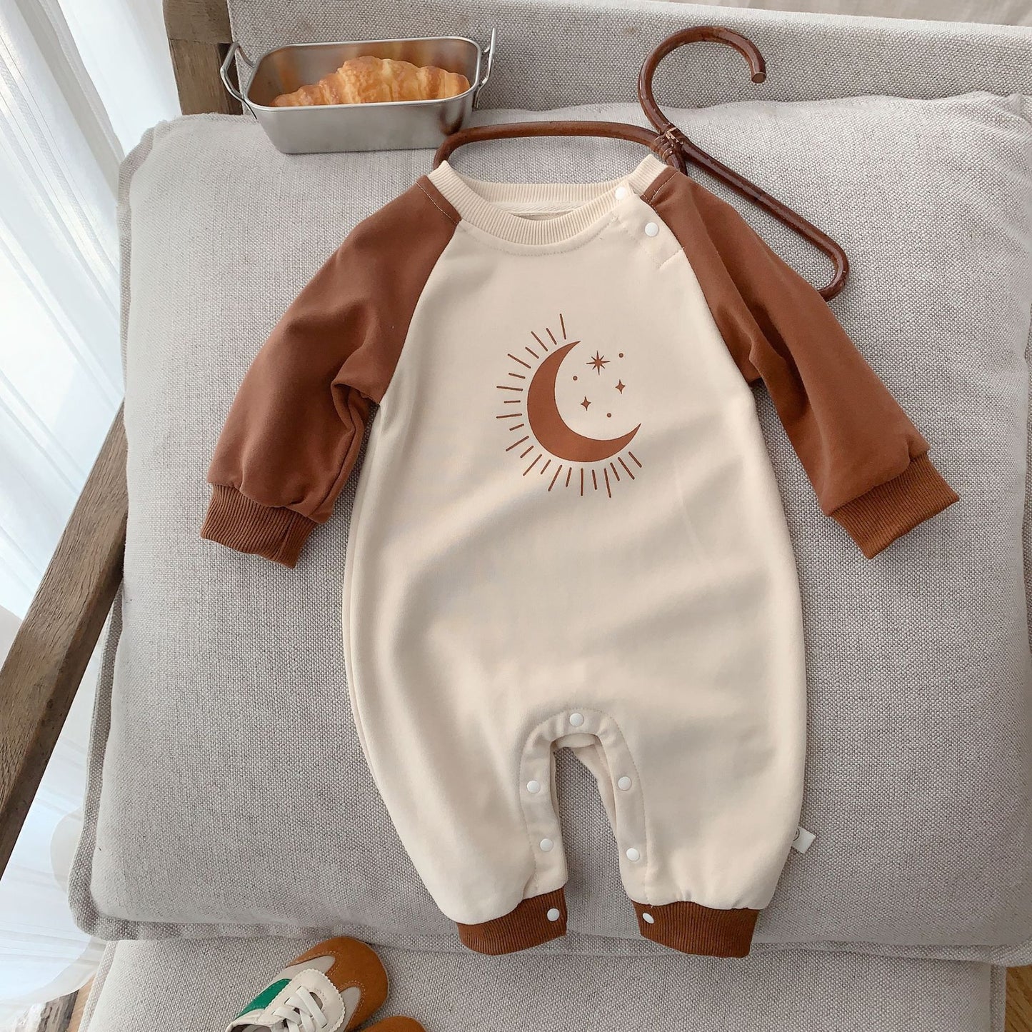 Baby Boy Girl Organic Cotton Bodysuit Long Sleeve Jumpsuit