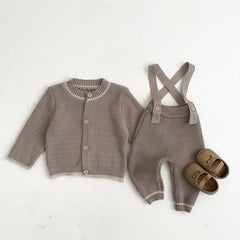 Boys Girls Spring And Autumn Knitted Casual Overalls