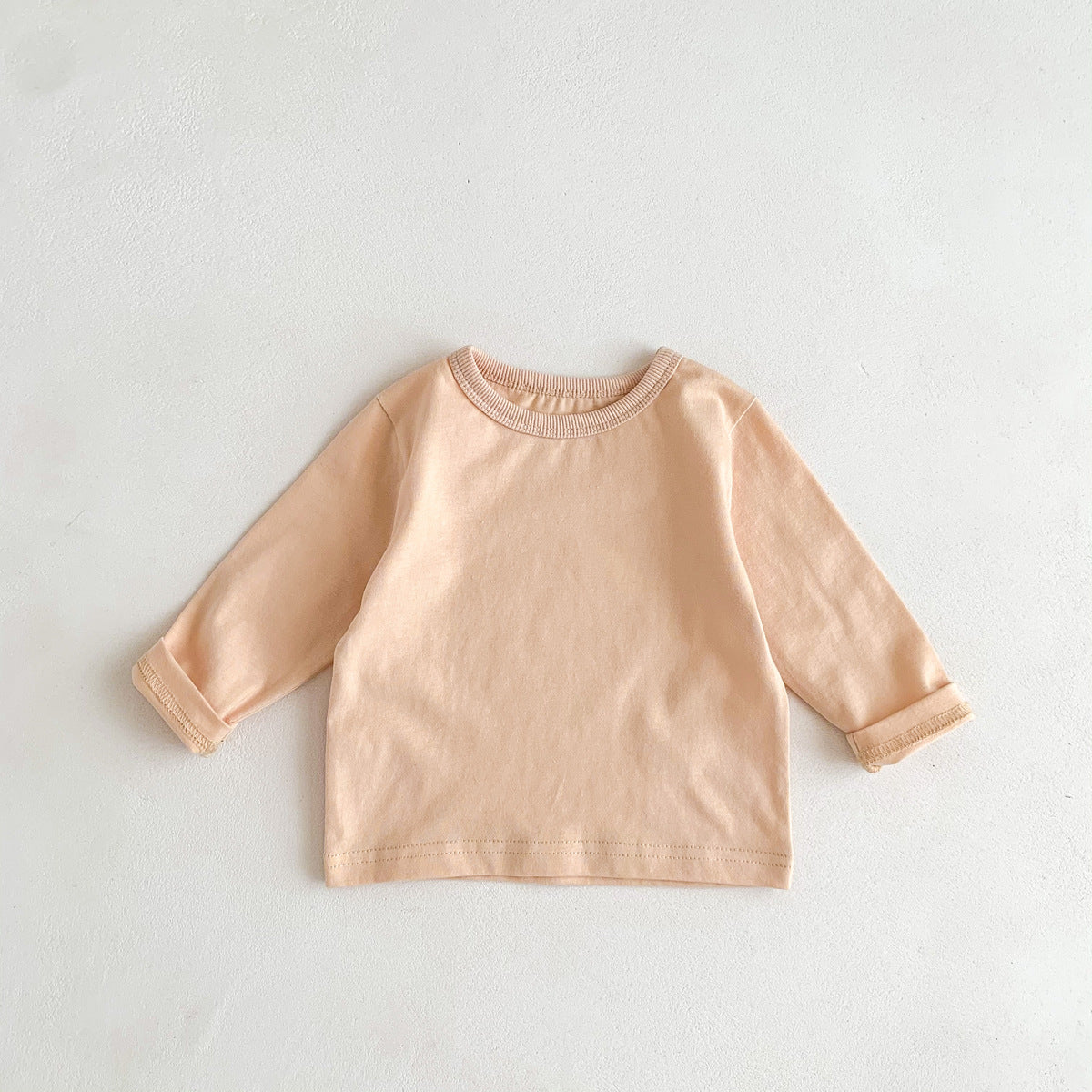 Children's Long Sleeve Solid Color Cotton All-Match T-shirt Tops Bottoming Shirt