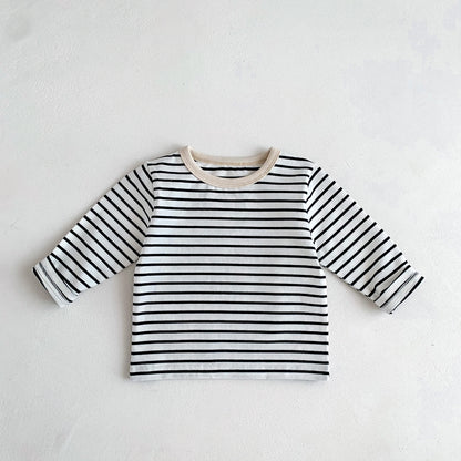 Children's Long Sleeve Solid Color Cotton All-Match T-shirt Tops Bottoming Shirt