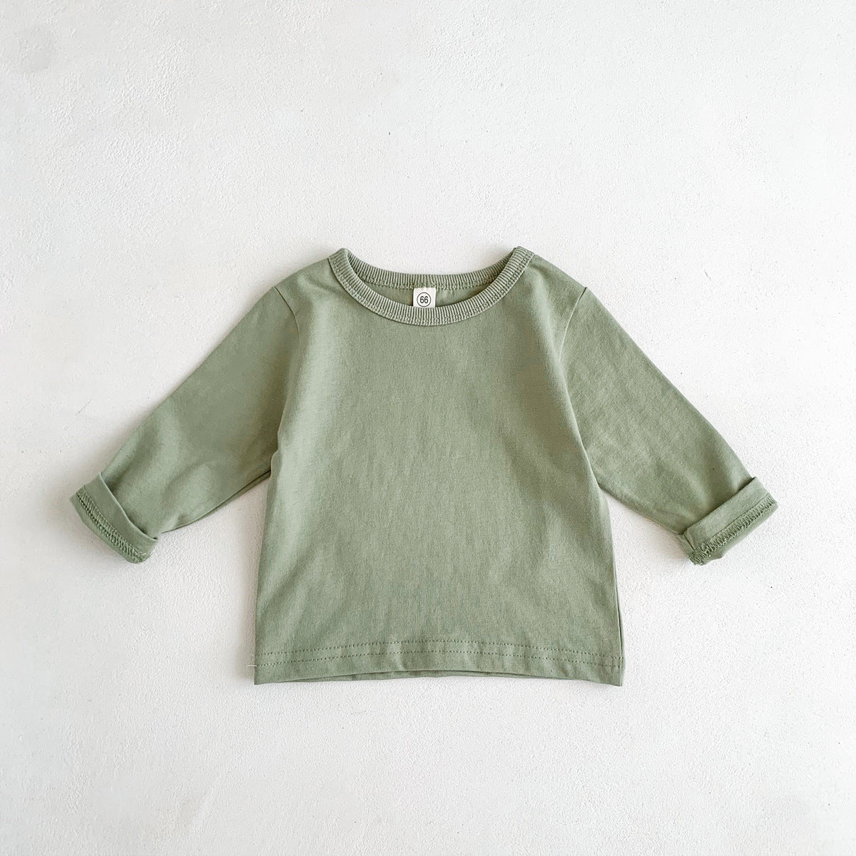 Children's Long Sleeve Solid Color Cotton All-Match T-shirt Tops Bottoming Shirt