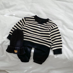 Boys & Girls Waffle Stripes Fall Outfits