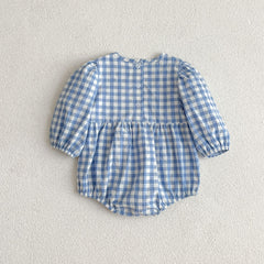 New Multi-Color Plaid Fashion One-Piece Baby Romper