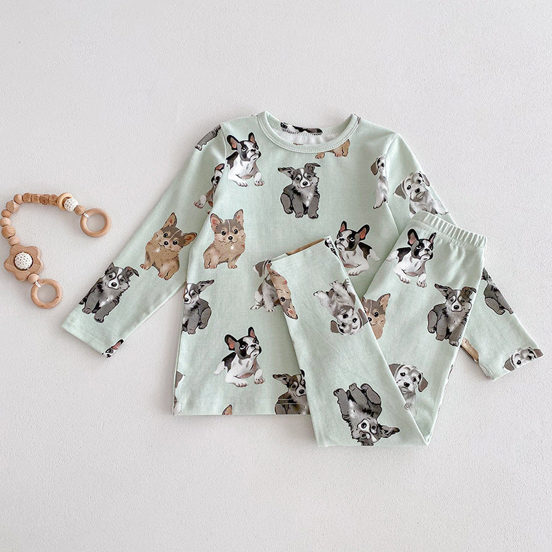 Sleeping Wear Printed With Animals Children's Pajamas