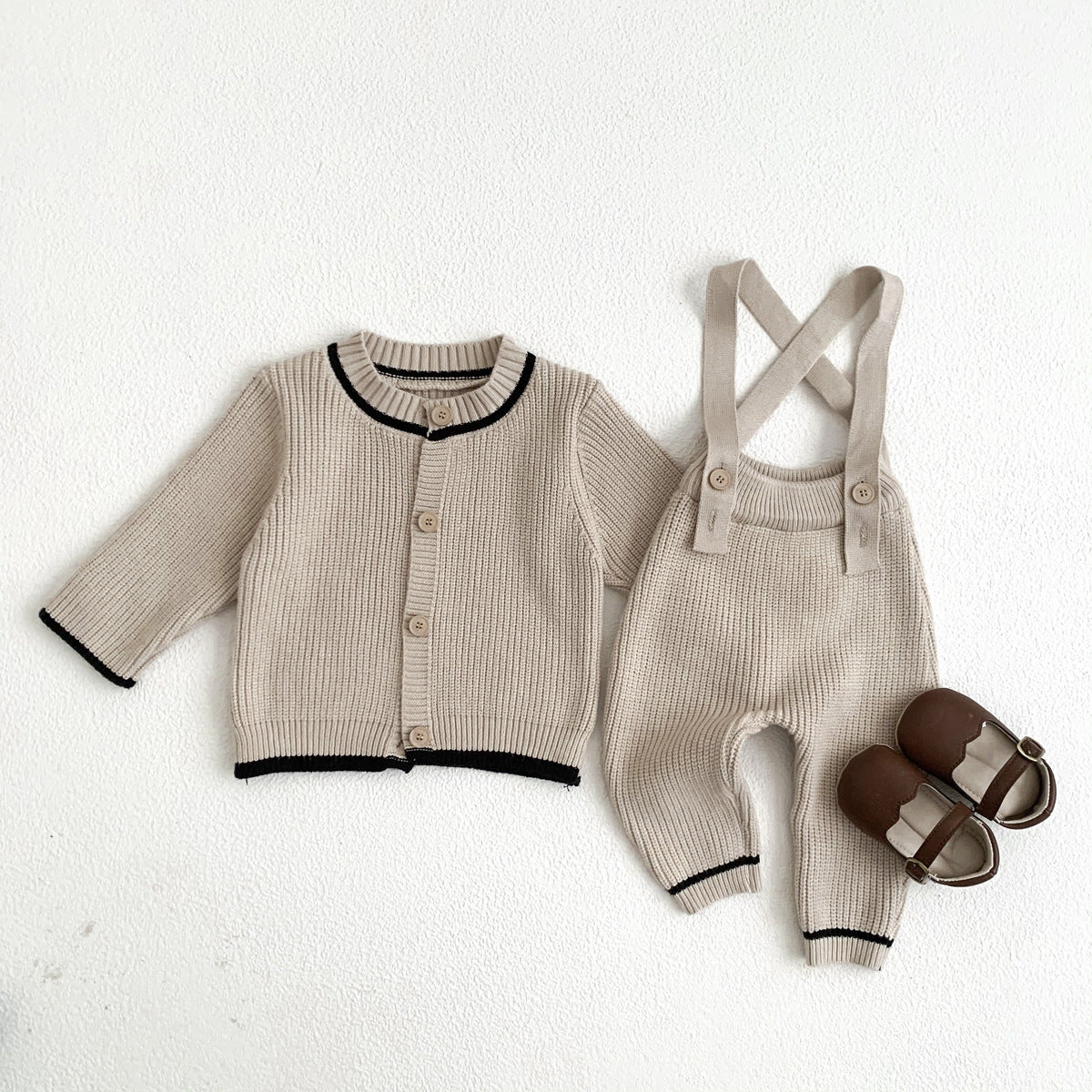 Boys Girls Spring And Autumn Knitted Casual Overalls