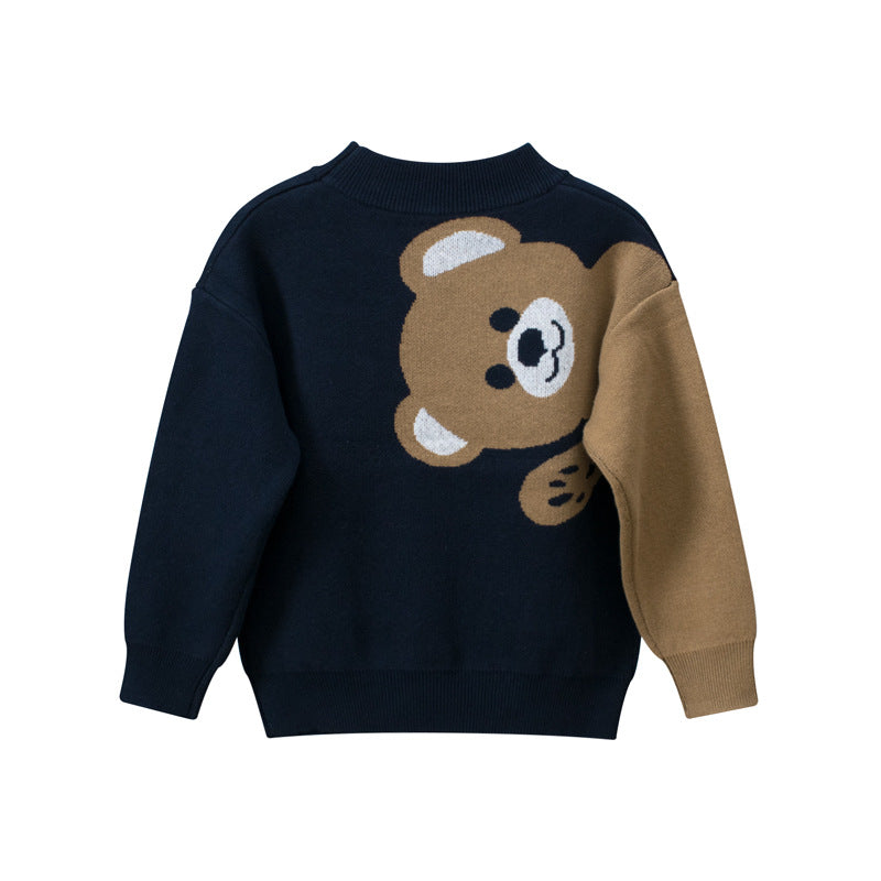 Spring knitted Sweater Bear Sweater For Baby Boy