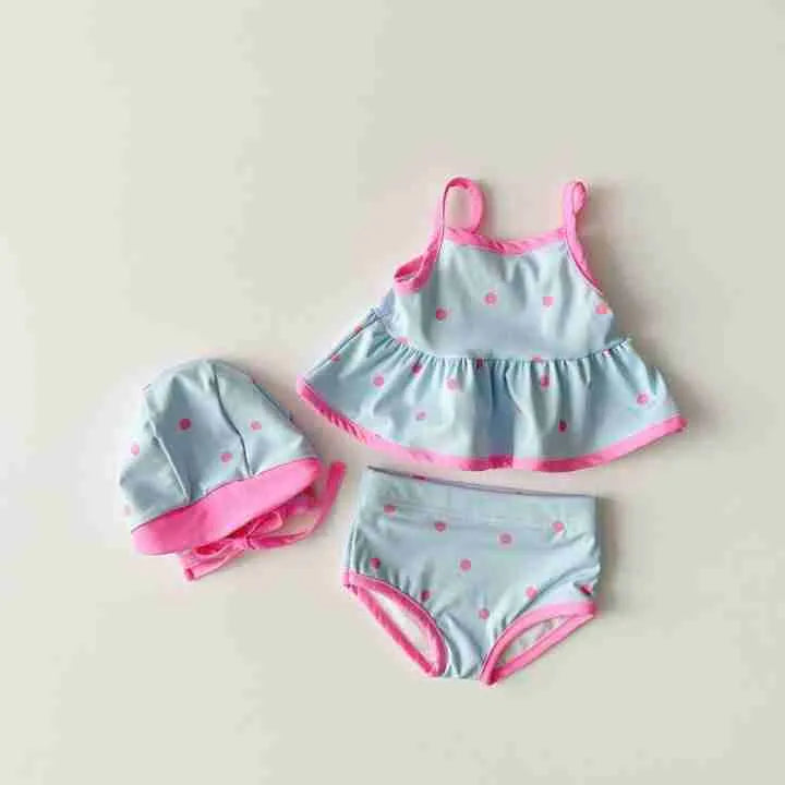 Polka Dot Swimsuit for Girls 3 PC Sets