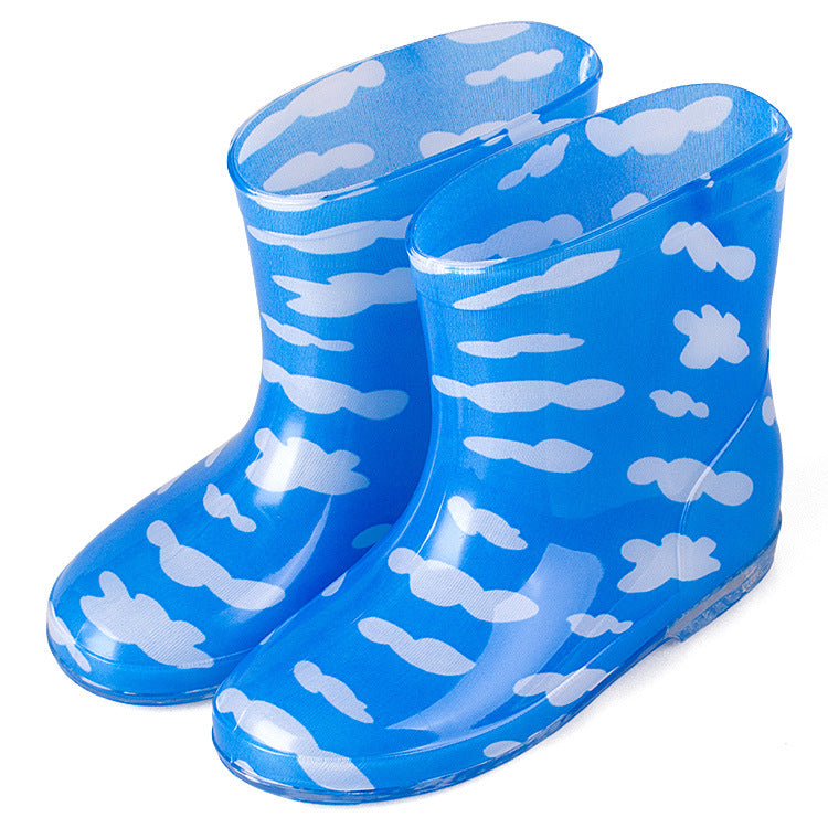 Premium Natural Rubber Blue Cloud Rain Boots for Toddlers and Kids Shoes