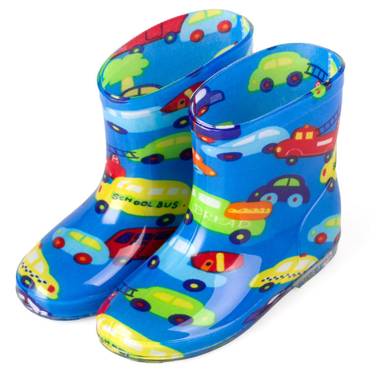 Premium Natural Rubber Blue Rain Boots for Toddlers and Kids Shoes
