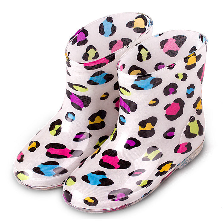 Premium Natural Rubber Leopard Rain Boots for Toddlers and Kids Shoes