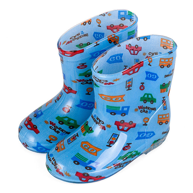 Premium Natural Rubber Light Blue  Rain Boots for Toddlers and Kids Shoes