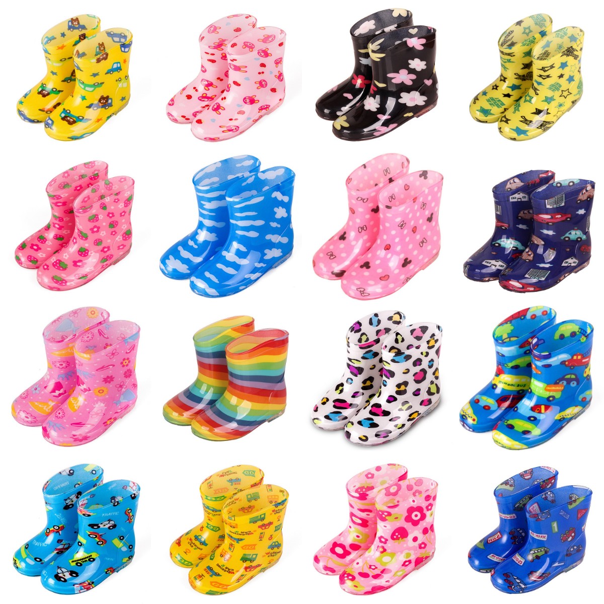 Premium Natural Rubber Rain Boots for Toddlers and Kids