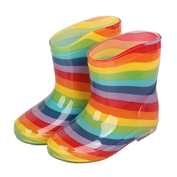 Premium Natural Rubber Rainbow Rain Boots for Toddlers and Kids Shoes