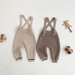 Boys Girls Spring And Autumn Knitted Casual Overalls