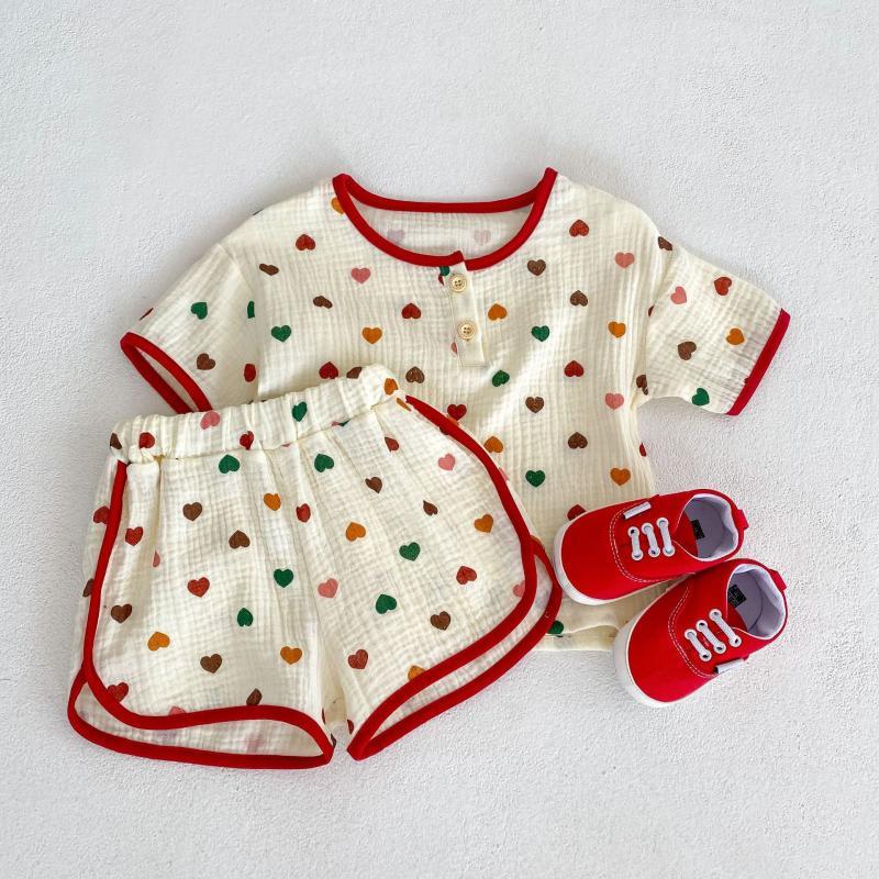 BABY Toddler Kids Girls Floral Pajamas Soft Breathable Cotton Yarn Sets