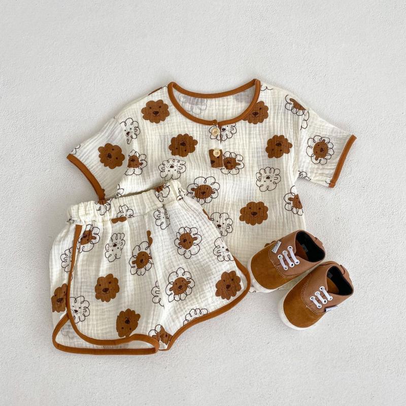 BABY Toddler Kids Girls Floral Pajamas Soft Breathable Cotton Yarn Sets