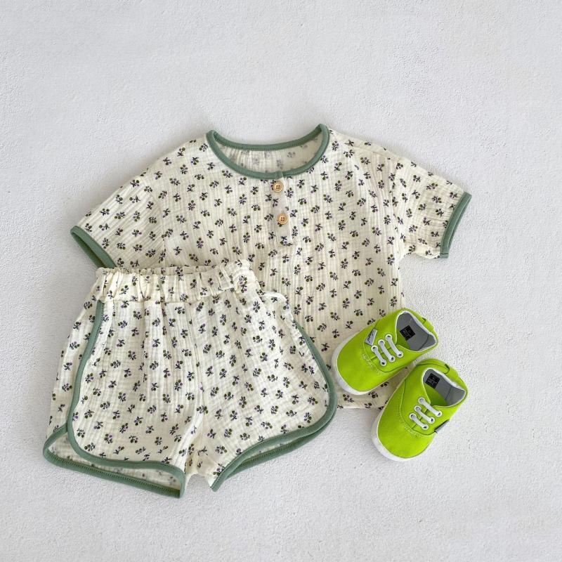 BABY Toddler Kids Girls Floral Pajamas Soft Breathable Cotton Yarn Sets